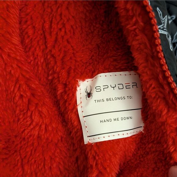 Spyder Infant Boys 1 Piece Hood Snowsuit Bodysuit 9-12 Month Black Red NWOT - Picture 3 of 9